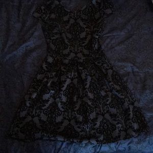 A black and blue dress